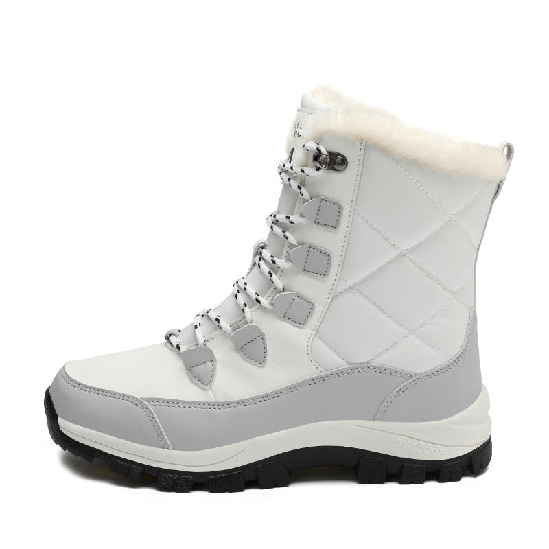Men's and Women's Snow Boots: New Fall/Winter High-Top Warm Outdoor Cotton Boots with Fleece Lining, Extra-Thick, and Plus Sizes