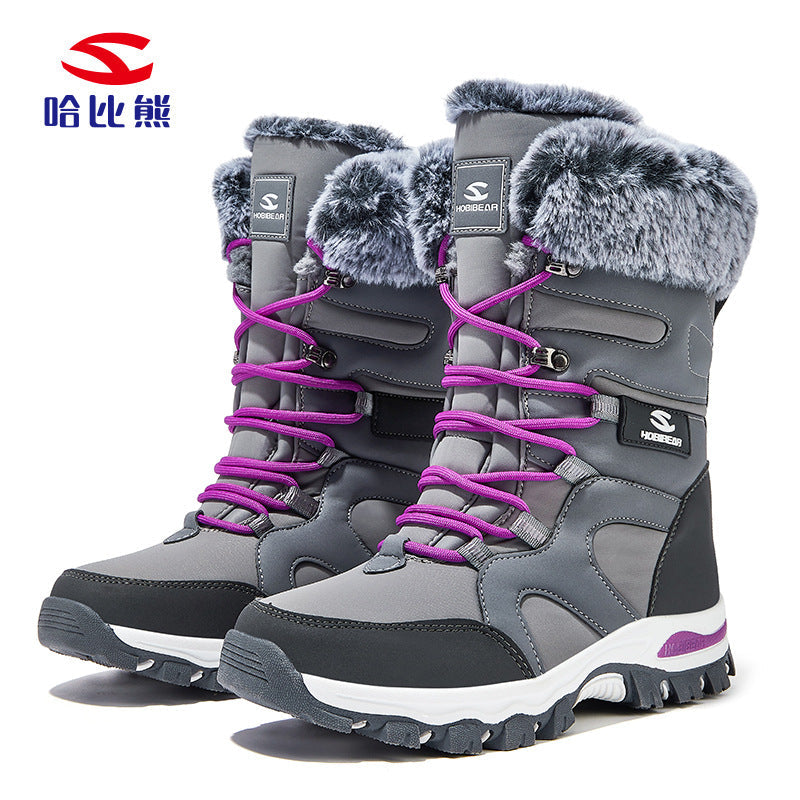 Habi Bear Adult Snow Boots: Men's Long-Pile Fleece Winter Boots, Women's Outdoor Thick-Lined Cotton Boots
